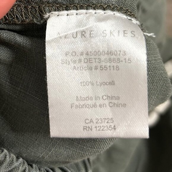Aritzia Azure Skies Trope Shorts Chambray Drawstring Waist Army Green Size XXS - Picture 13 of 15